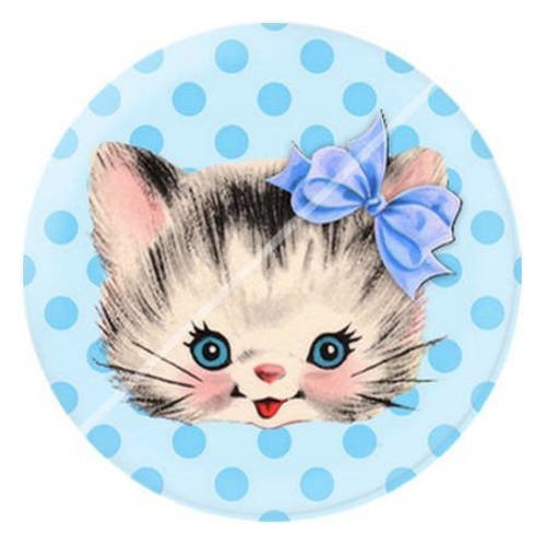 Cabochon résine a coller 25 mm chat 1 