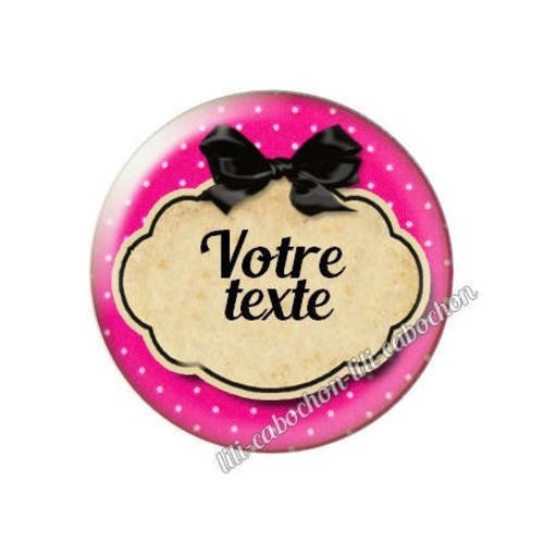 Cabochon résine a coller 25 mm à personnaliser avec votre texte ref g38