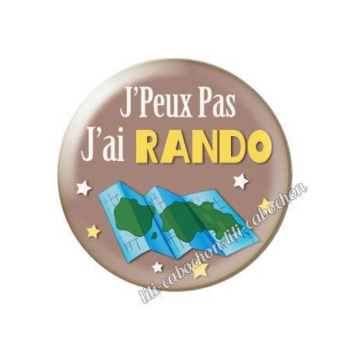 Cabochon résine a coller 25 mm j'peux pas j'ai rando