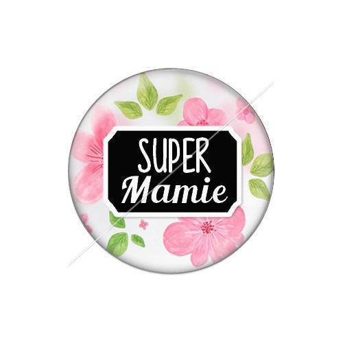 Cabochon résine a coller 25 mm mamie j26 