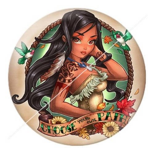 Cabochon résine a coller 25 mm princesse rock