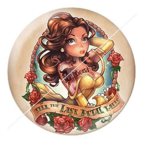 Cabochon résine a coller 25 mm princesse rock