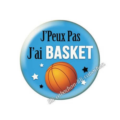 Cabochon résine a coller 25 mm j'peux pas j'ai basket