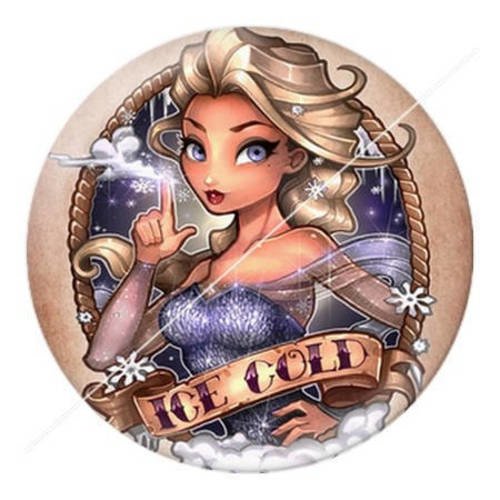 Cabochon résine a coller 25 mm princesse rock