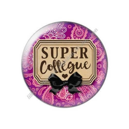 Cabochon résine a coller 25 mm super collègue 48 