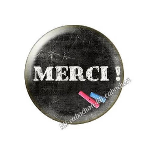 Cabochon résine a coller 25 mm prof professeur merci 