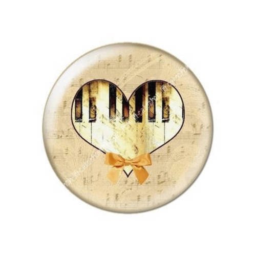 Cabochon résine a coller 25 mm partition coeur c18 