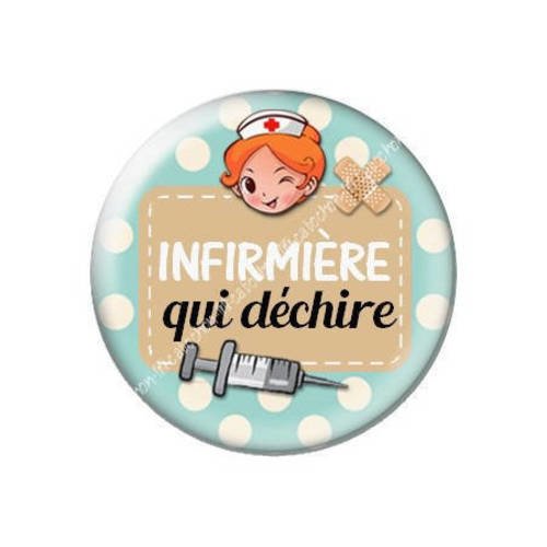 Cabochon résine a coller 25 mm infirmière j8 