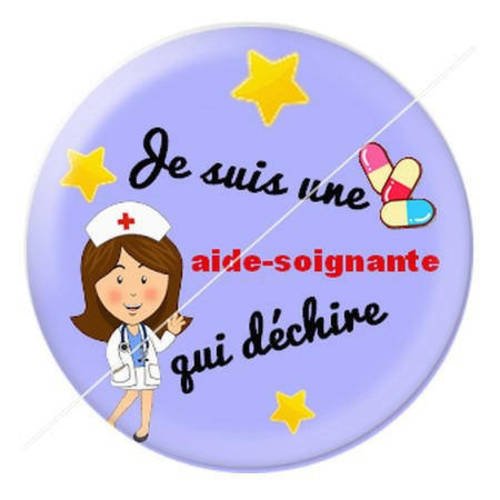 Cabochon résine a coller 25 mm aide-soignante 17 