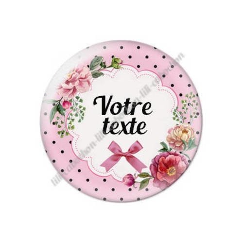 Cabochon résine a coller 25 mm à personnaliser avec votre texte ref f91 