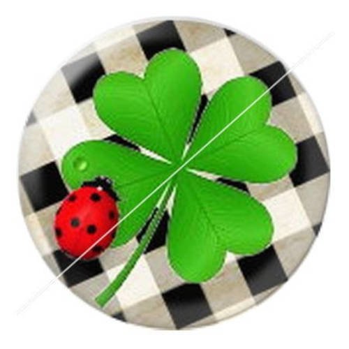 Cabochon résine a coller 25 mm porte bonheur 5 