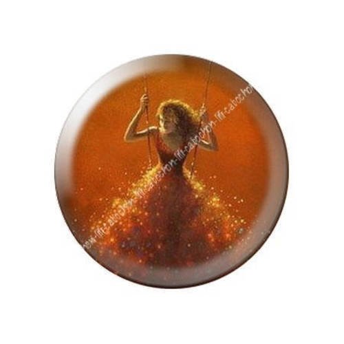 Cabochon résine a coller 25 mm illustration femme féerique 3 
