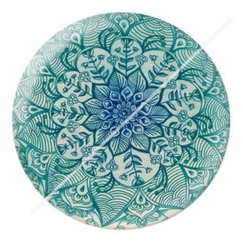 Cabochon résine a coller 25 mm  motifs tons bleu vert 15 