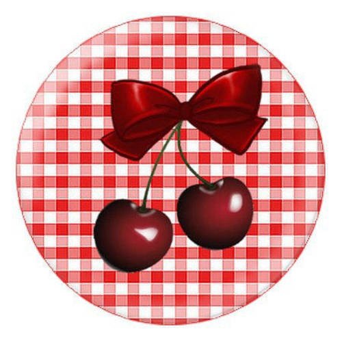 Cabochon résine a coller 25 mm cerise 