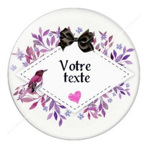 Cabochon résine a coller 25 mm à personnaliser avec votre texte ref b43 