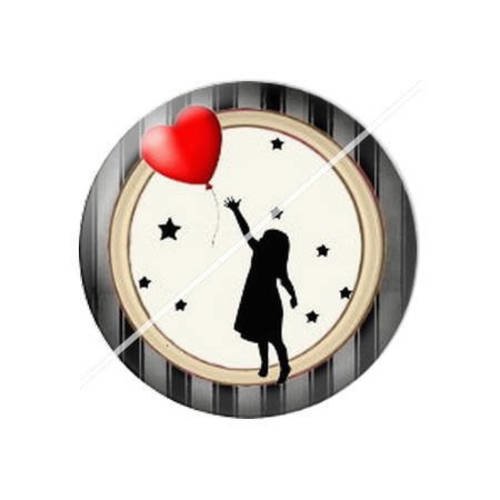 Cabochon résine a coller 25 mm coeur 12 