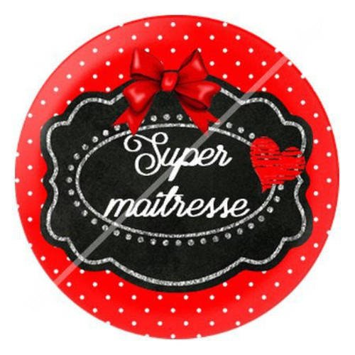 Cabochon résine a coller 25 mm pour super maîtresse 1 