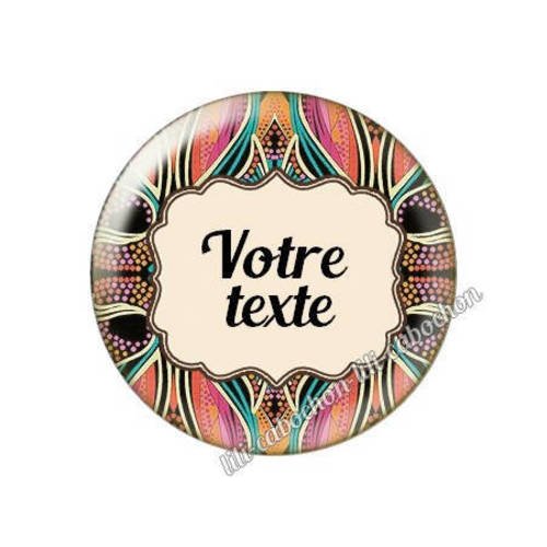 Cabochon résine a coller 25 mm à personnaliser avec votre texte ref g14
