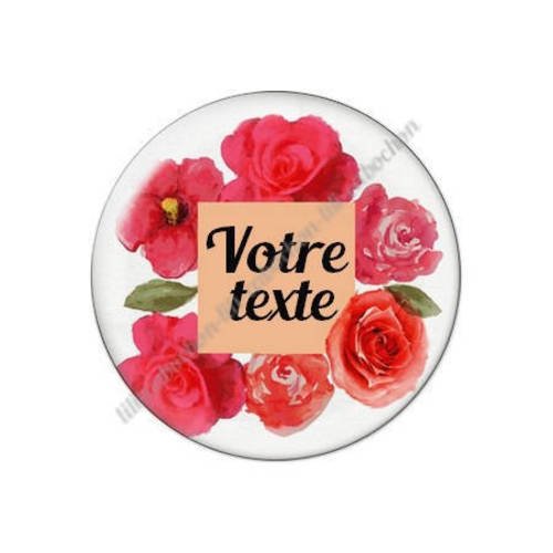 Cabochon résine a coller 25 mm à personnaliser avec votre texte ref f79 