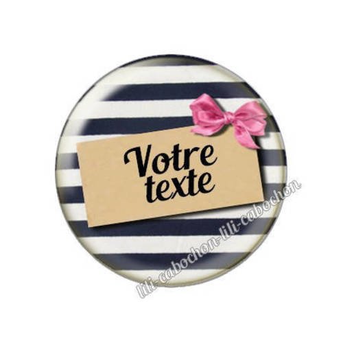 Cabochon résine a coller 25 mm à personnaliser avec votre texte ref g33