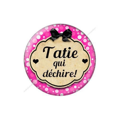 Cabochon résine a coller 25 mm tatie tata j68 