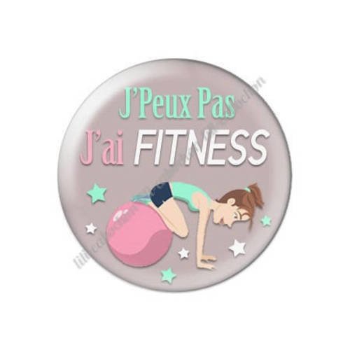 Cabochon résine a coller 25 mm j'peux pas j'ai fitness 