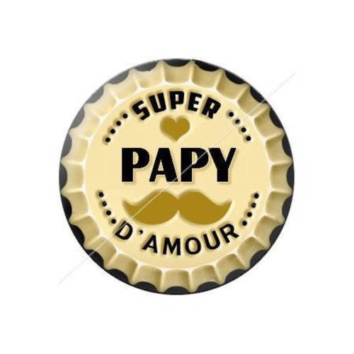 Cabochon résine a coller 25 mm papy j1 