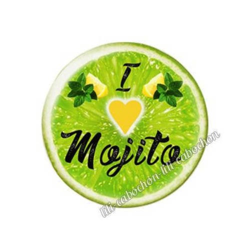 Cabochon résine a coller 25 mm mojito 57 
