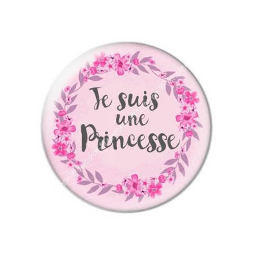 Cabochon résine a coller 25 mm je suis une princesse 11 
