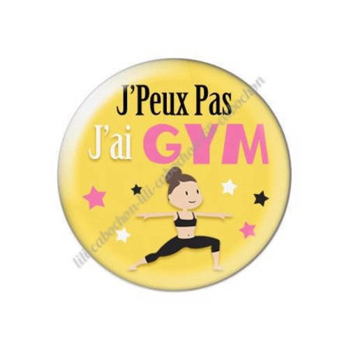 Cabochon résine a coller 25 mm j'peux pas j'ai gym 