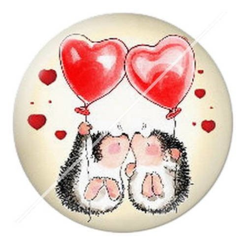 Cabochon résine a coller 25 mm love 8 