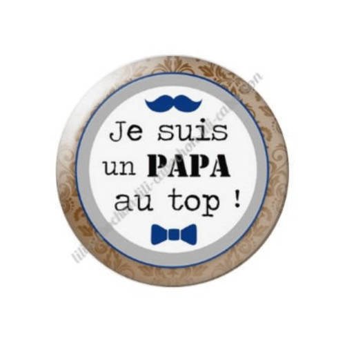 Cabochon résine a coller 25 mm papa o34 