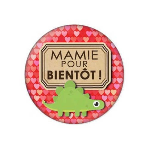 Cabochon résine a coller 25 mm  mamie pour bientôt f61 