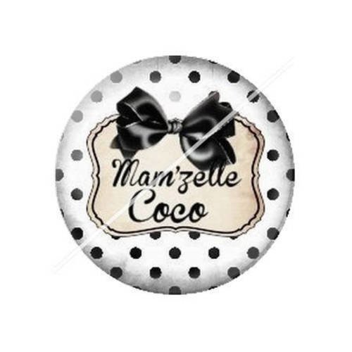 Cabochon résine a coller 25 mm mamzelle coco 10 