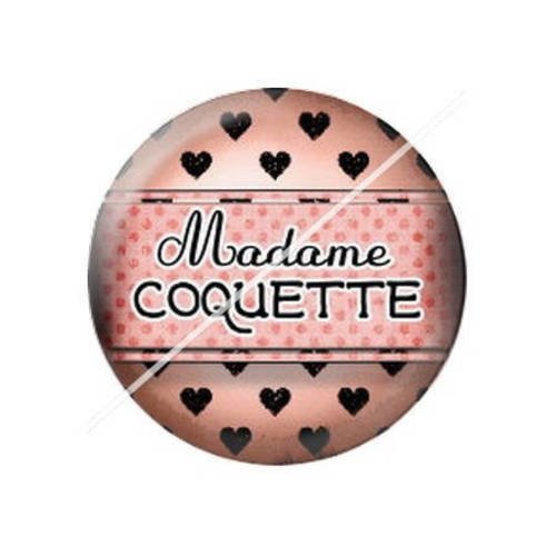 Cabochon résine a coller 25 mm mademoiselle a11 