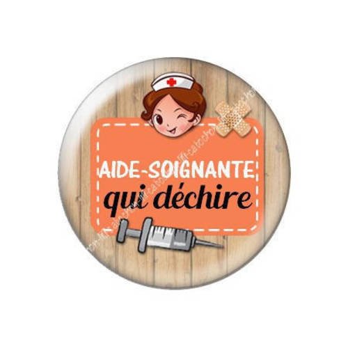 Cabochon résine a coller 25 mm aide soignante qui déchire j25 