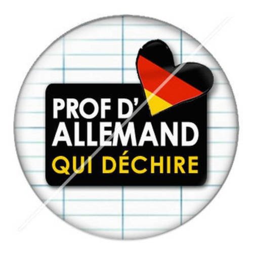 Cabochon résine a coller 25 mm prof d'allemand 11 