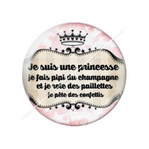 Cabochon résine a coller 25 mm madame princesse 13 