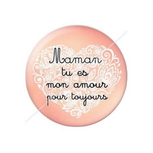 Cabochon résine a coller 25 mm pour maman 6 