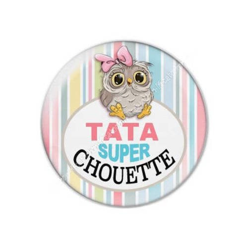 Cabochon résine a coller 25 mm tatie tata f18 