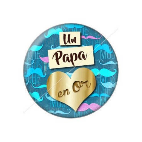 Cabochon résine a coller 25 mm papa j15 