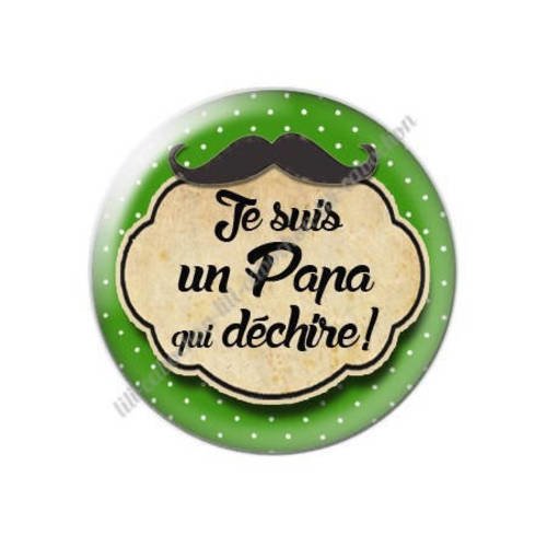 Cabochon résine a coller 25 mm papa o35 