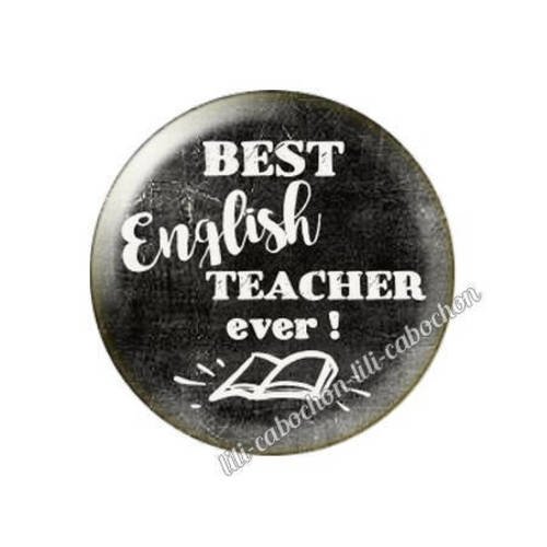 Cabochon résine a coller 25 mm prof d'anglais 