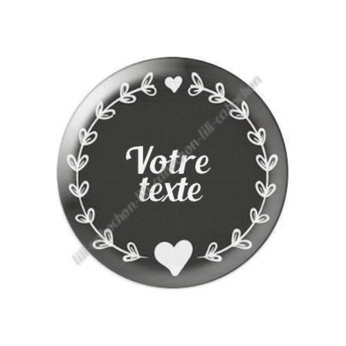 Cabochon résine a coller 25 mm à personnaliser avec votre texte ref f1 