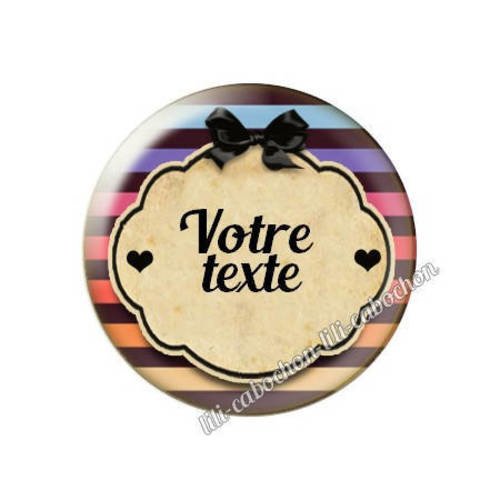 Cabochon résine a coller 25 mm à personnaliser avec votre texte ref g30