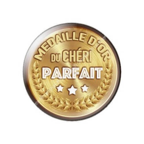 Cabochon résine a coller 25 mm médaille d'or du chéri...15 