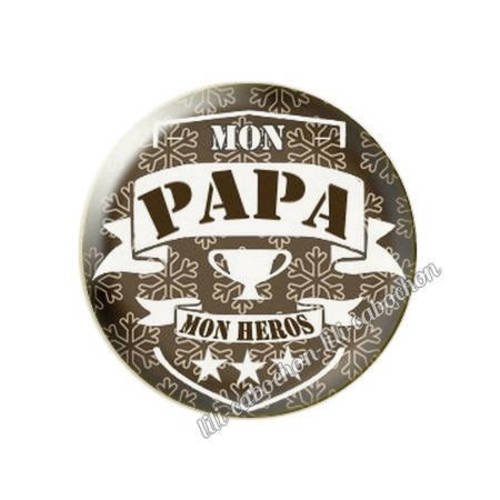Cabochon résine a coller 25 mm mon papa mon héros 3 