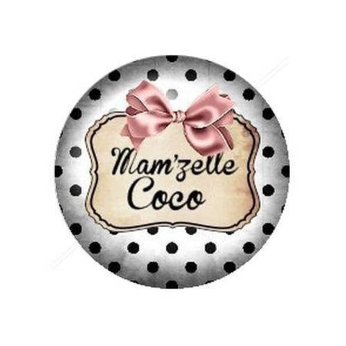 Cabochon résine a coller 25 mm mamzelle coco 1 