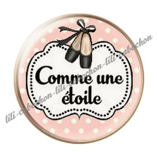 Cabochon résine a coller 25 mm danseuse étoile ballerine 9 