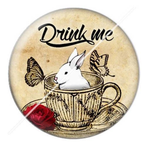 Cabochon résine a coller 25 mm alice 7 